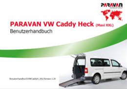 Paravan Bedienungsanlietung VW Caddy Heckeinstieg XXL
