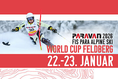 Das offizielle Plakat des FIS Paraski-Weltcups am Feldberg mit Paravan-Logo