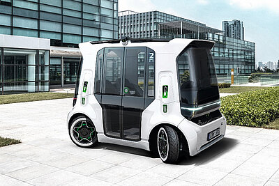 ein selbstfahrender kleiner Bus